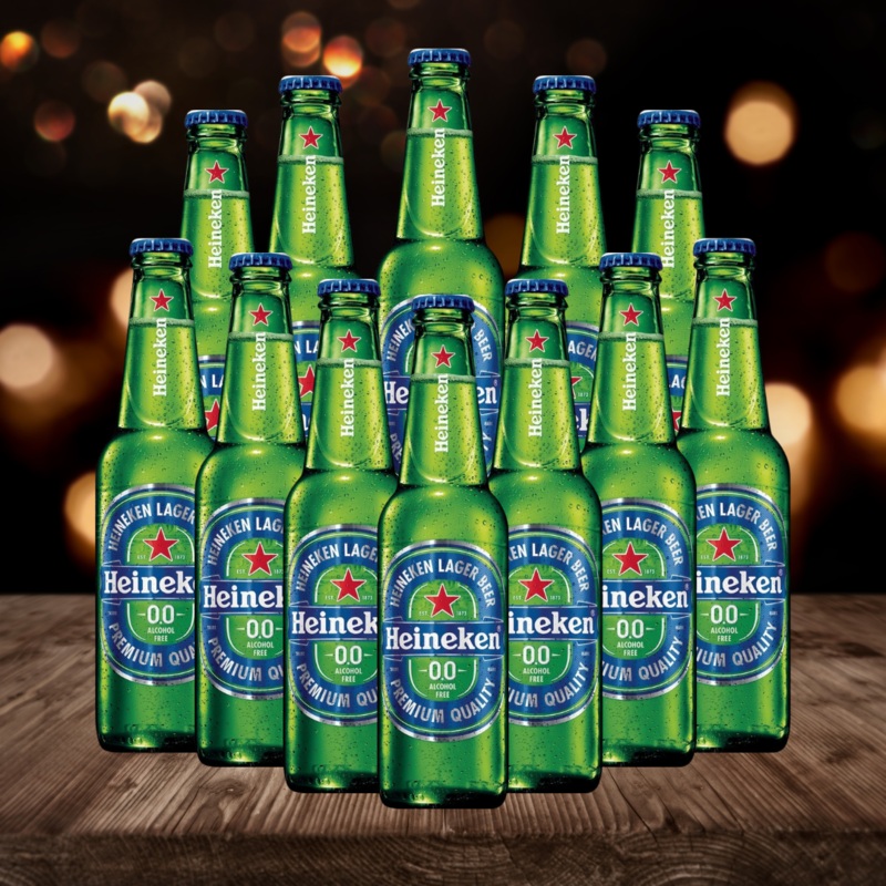 Heineken 0.0 Alcohol Free Beer 330ml Bottles – 0.0% ABV (12 Pack)