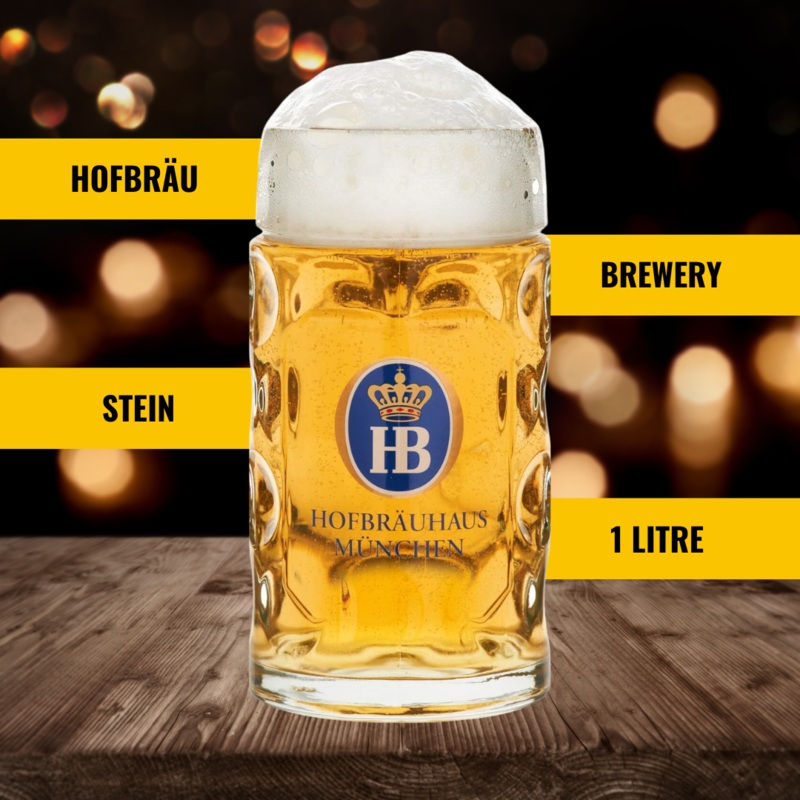 Hofbru Official 1ltr Branded Stein