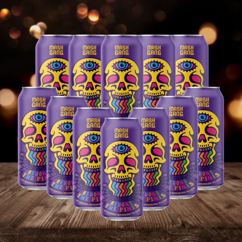 Mash Gang Beyond The Pines American Low Alcohol Pilsner 440ml Cans – 0.5% ABV (12 Pack)