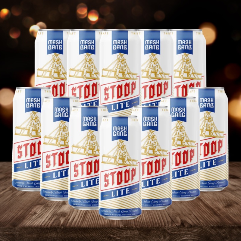 Mash Gang Stoop Lite American Low Alcohol Lager 440ml Cans – 0.5% ABV (12 Pack)