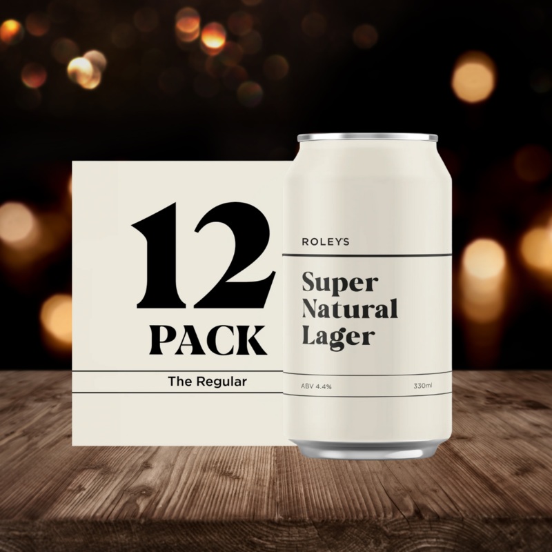Roley’s Super Natural Lager 4.4% ABV (12 x 330ml)