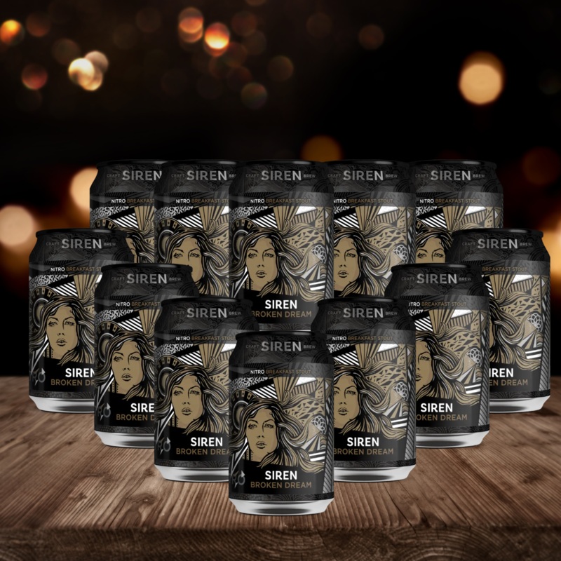 Siren Broken Dream British Breakfast Stout 330ml Cans – 6.5% ABV (12 Pack)