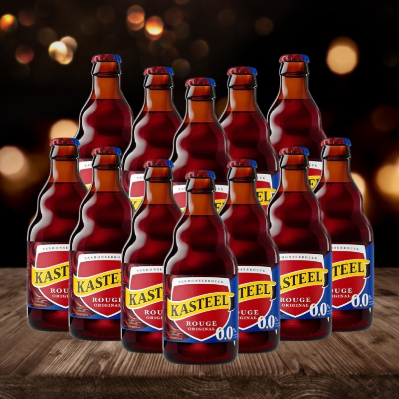 Alcohol Free Kasteel Rouge Belgian Cherry Fruit Beer 330ml Bottles  0.0% ABV (12 Pack)