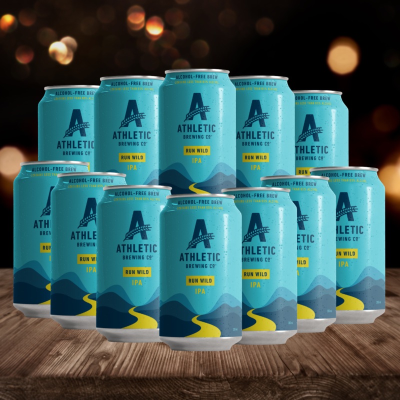 Athletic Brewing Co Run Wild American Alcohol Free IPA 355ml Cans – 0.5% ABV (MultiPack)