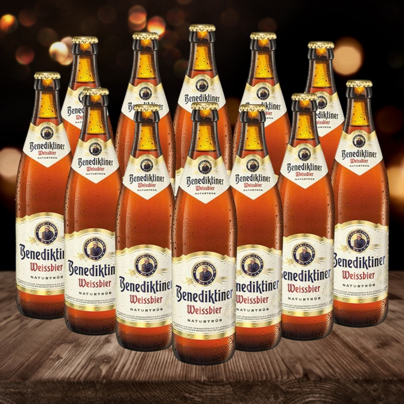 Benediktiner German Weissbier Wheat Beer 500ml Bottle – 5.4% ABV (12 Pack)