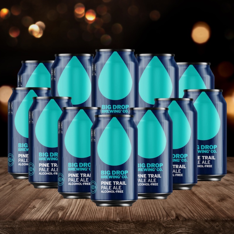 Big Drop Pine Trail Pale Ale British Alcohol-Free Pale Ale 330ml Cans – 0.5% ABV (12 Pack)
