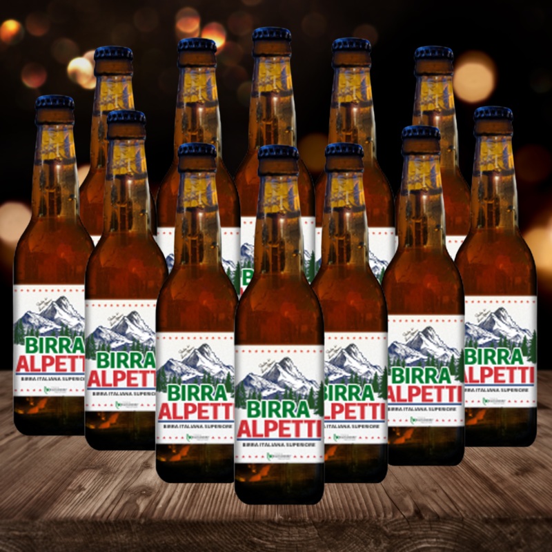 Birra Alpetti Italian Lager 330ml Bottles – 4.7% ABV (12 Pack)