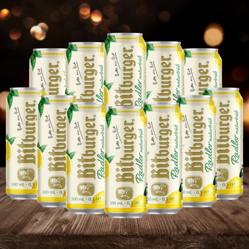 Bitburger Low Alcohol German Radler 500ml Cans (multipack) – 1.9% ABV