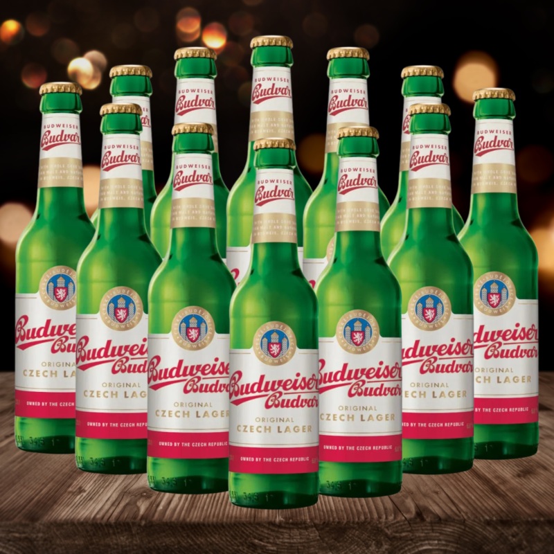 Budweiser Budvar Czech Lager 330ml Bottles – 5% ABV (12 Pack)