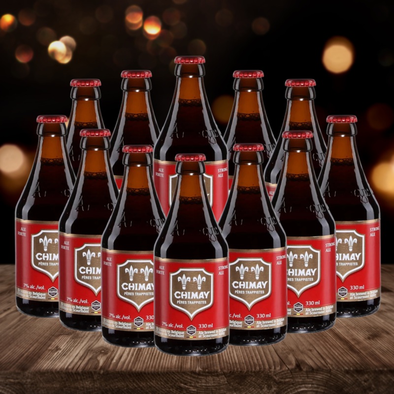 Chimay Red Belgian Trappist Dubbel 330ml Bottles – 7.0% ABV (12 Pack)