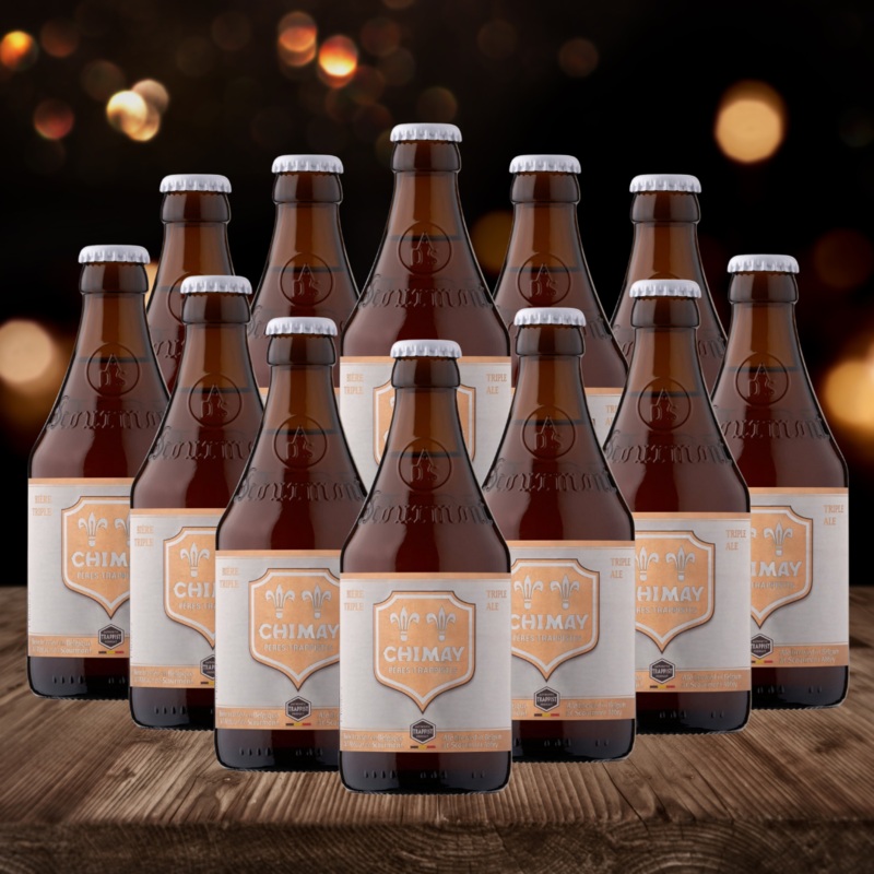 Chimay White Belgian Trappist Tripel 330ml Bottles – 8.0% ABV (12 Pack)