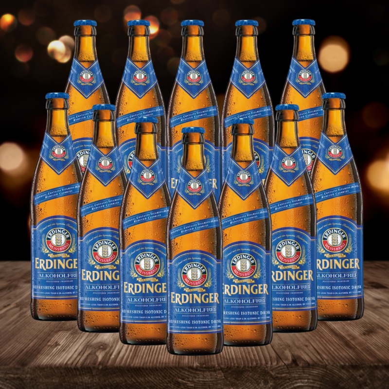 Erdinger Alkoholfrei German Alcohol Free Wheat Beer 500ml Bottles – 0.5% ABV (Multipack)