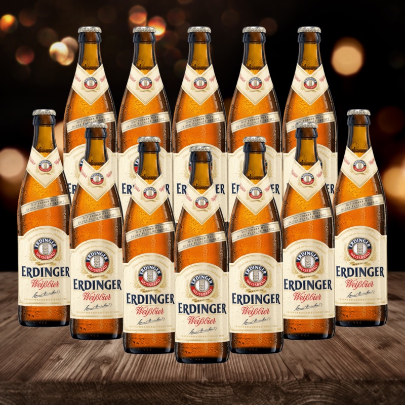 Erdinger Weissbier German Wheat Beer 500ml Bottles – 5.3% ABV (Multipack)