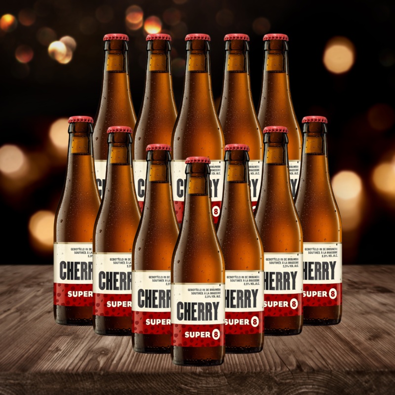Haacht Super 8 Cherry Belgian Beer 330ml Bottles – 3.4% ABV (12 Pack)