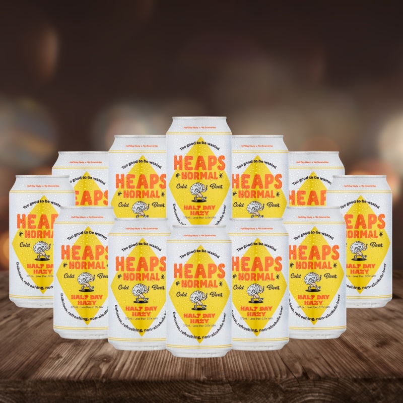 Heaps Normal Half Day Hazy Non-Alcoholic Hazy Pale Ale 375ml Cans – 0.5% ABV (12 Pack)