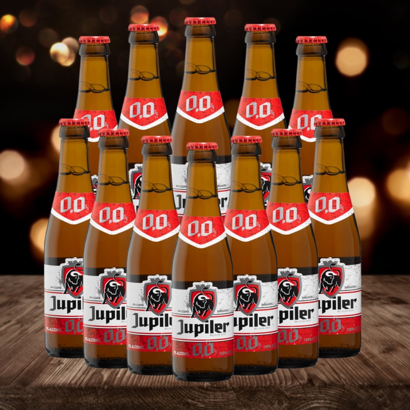 Jupiler Belgian Alcohol Free Beer 250ml Bottles – 0.0% ABV (12 Pack)