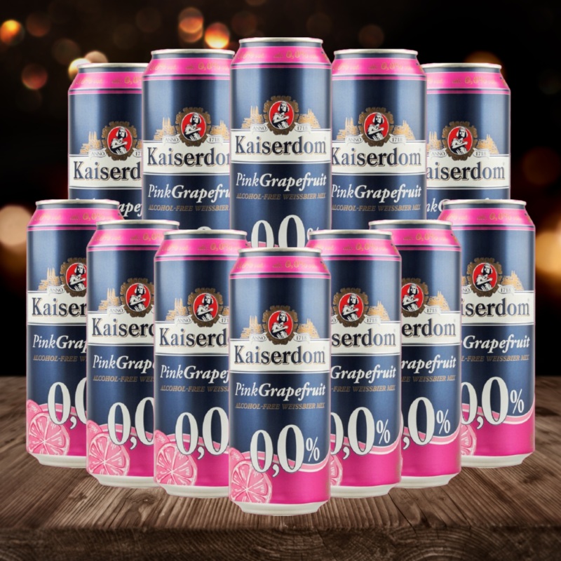 Kaiserdom Pink Grapefruit German Alcohol Free Weissbier 500ml Cans – 0.0% (12 Pack)