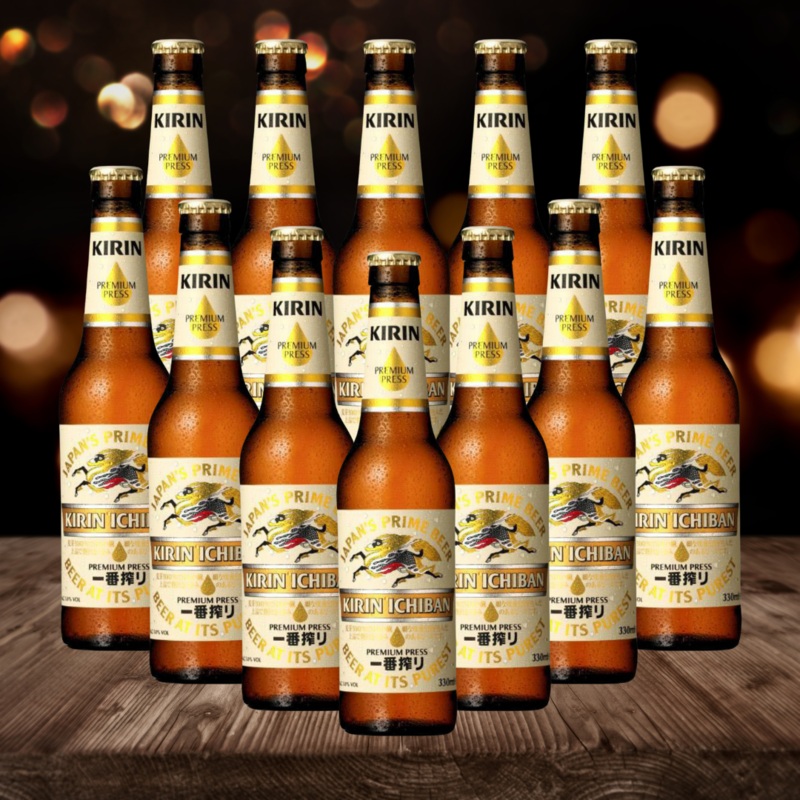Kirin Ichiban Japanese Lager 330ml Bottles – 4.6% ABV (12 Pack)