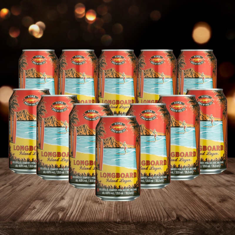 Kona Brewing Co Longboard Island lager 355ml Can – 4.6% ABV (Multipack)