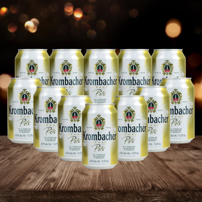Krombacher Pils German Premium Lager 330ml Cans (12 Pack) – 4.8% ABV