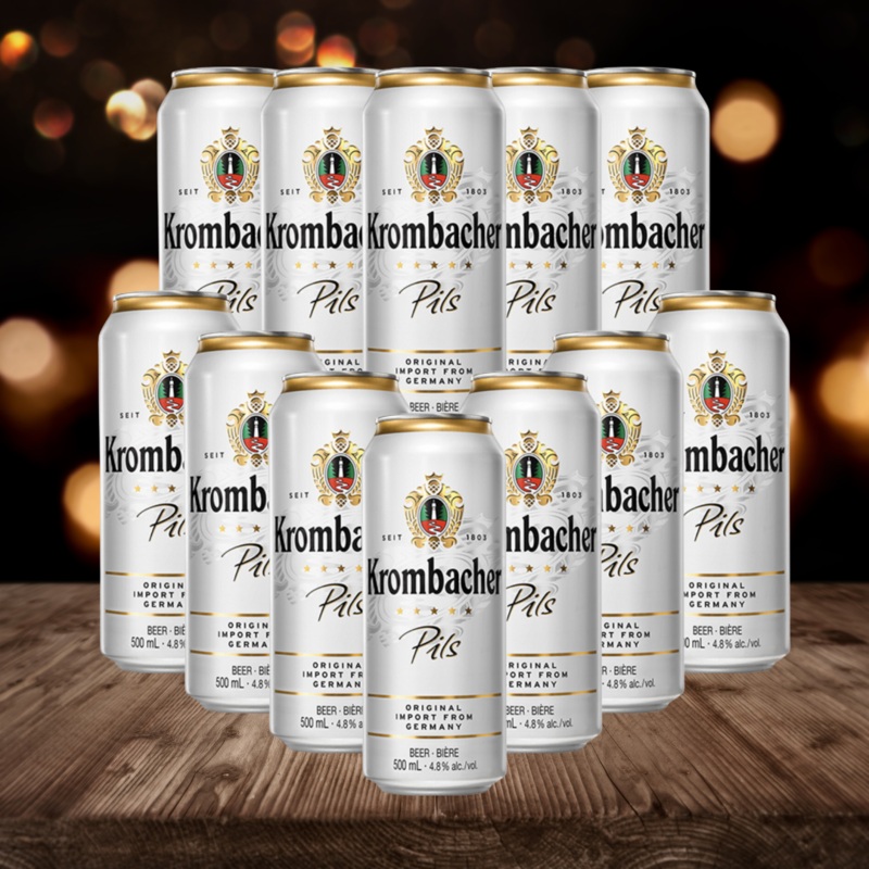 Krombacher Pils Premium German Pilsner 500ml Cans (12 Pack) – 4.8% ABV