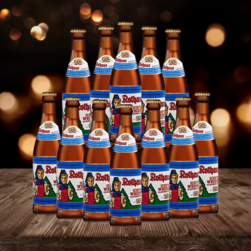 Rothaus Alcohol Free German Wheat Beer Weizenzpfle 330ml Bottles – 0.5% ABV (12 Pack)