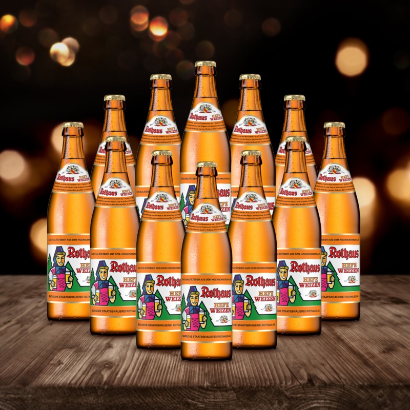Rothaus German Wheat Beer Hefeweizen 500ml Bottles – 5.4% ABV (12 Pack)