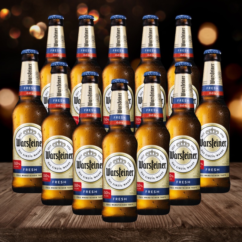 Warsteiner Fresh Alcohol Free German Pilsner 330ml Bottles – 0.0% ABV (multipack)
