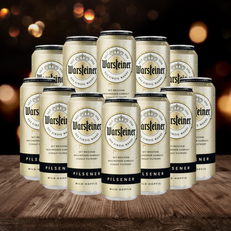 Warsteiner German Pilsner 500ml Cans – 4.8% ABV (12 Pack)