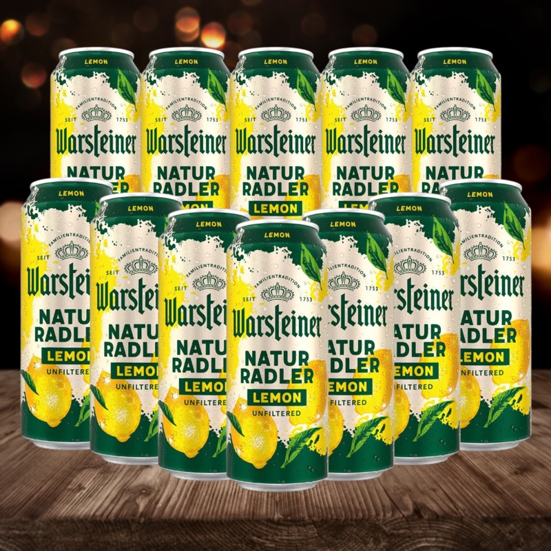 Warsteiner Natur Lemon Radler 500ml Cans (12 pack) – 2.0% ABV