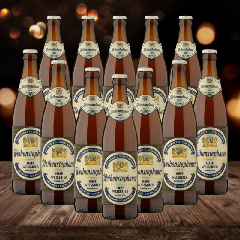 Weihenstephaner German Heffe Weiss Wheat Beer 500ml Bottles – 5.40% ABV (12 Pack)