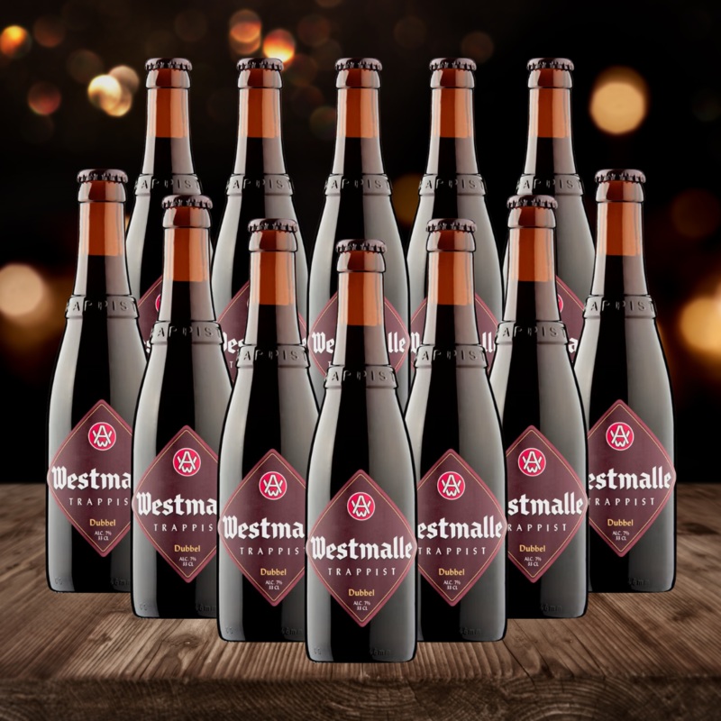 Westmalle Belgian Trappist Dubbel Beer 330ml Bottles – 7.0% ABV (Multipack)