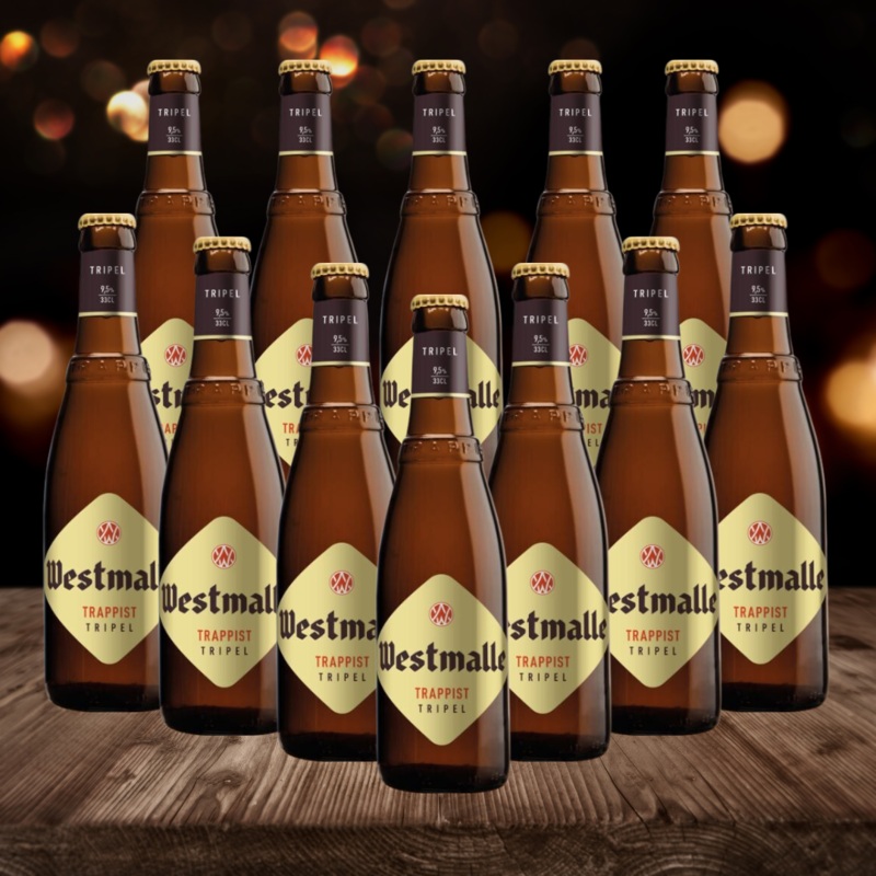 Westmalle Belgian Trappist Tripel Beer 330ml Bottles – 9.5% ABV (Multipack)