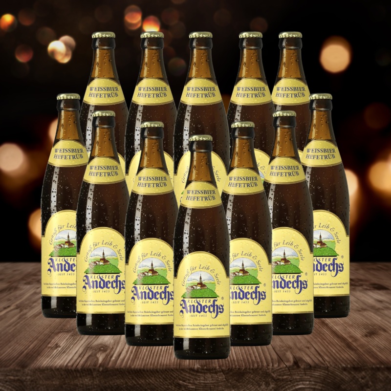 Andechs Weissbier Hell German Wheat Beer 500ml Bottles – 5.5% ABV (12 Multipack)