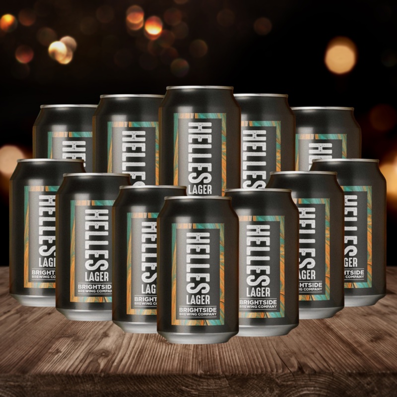 Brightside Brewing Helles Lager 330ml Cans – 4.8% ABV (12 Pack)
