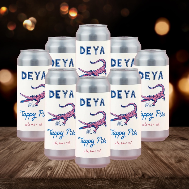 Deya British Tappy Pils Lager 500ml Can – 4.4% ABV (8 Pack)