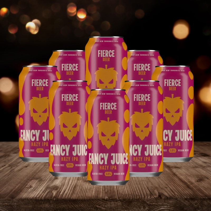 Fierce Beer Gluten Free IPA Fancy Juice 440ml Can – 5% ABV (8 Pack)