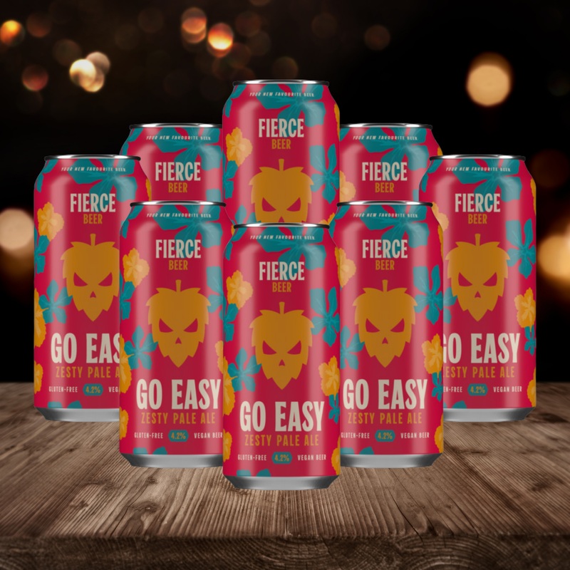 Fierce Beer Session Pale Ale Go Easy 440ml Cans – 4.2% ABV (8 Pack)