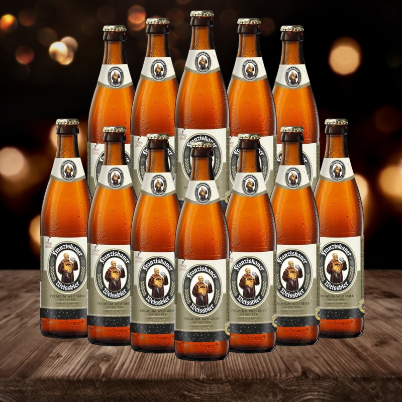 Franziskaner German Hefe-Weissbier 500ml Bottles – 5.0% ABV (12 Pack)