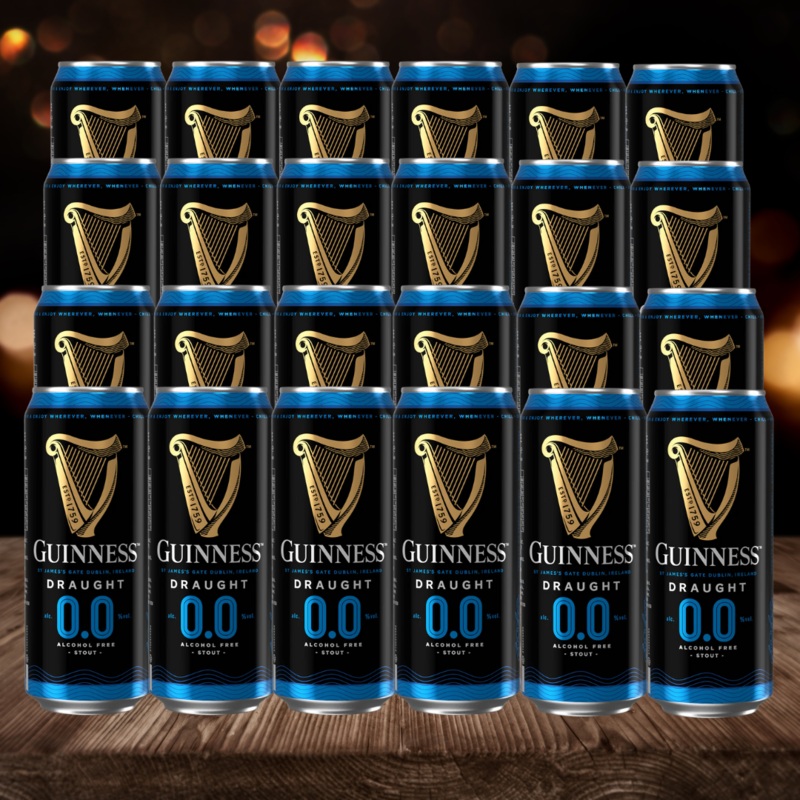 Guinness Draught Alcohol Free Stout 440ml Cans (24 Pack) – 0.0% ABV