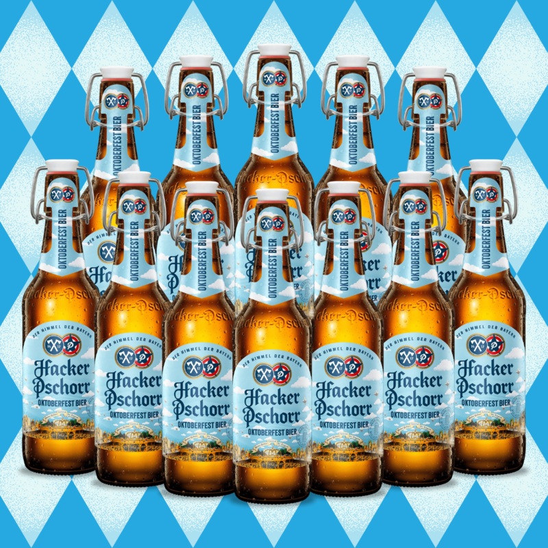 Hacker Pschorr Oktoberfest Limited Edition Bier Beer 500ml Bottles – 6.0% ABV (Multipack)
