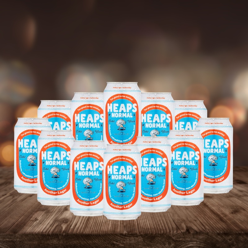 Heaps Normal Another Lager Non-alcoholic 375ml Cans – 0.5% ABV (12 Pack)