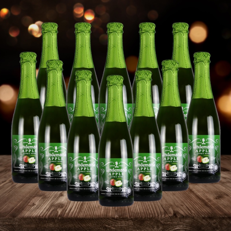 Lindemans Apple Belgian Lambic Fruit Low Alcohol Beer 355ml Bottles – 3.5% ABV (12 Pack)