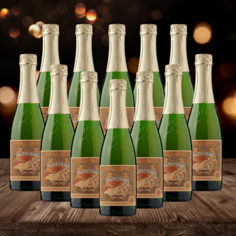Lindemans Pescheresse Belgian Lambic Fruit Peach Low Alcohol Beer 355ml Bottles – 3.5% ABV (12 Pack)