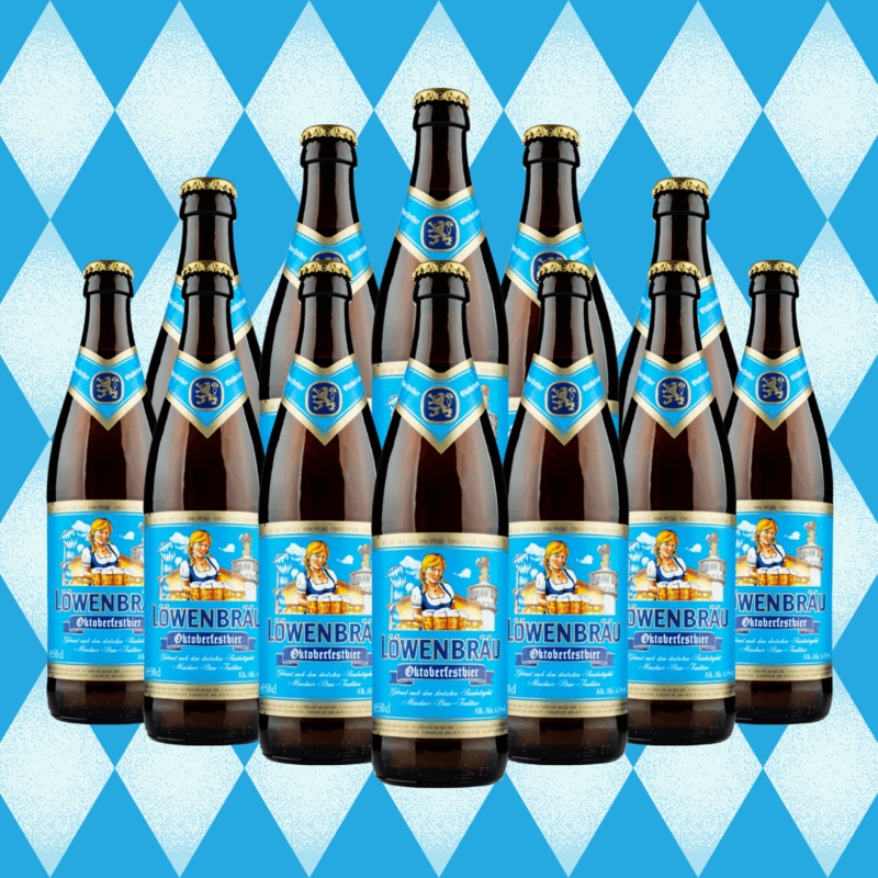 Lwenbru Oktoberfest German Beer 500ml Bottles  6.1% ABV (Multipack)