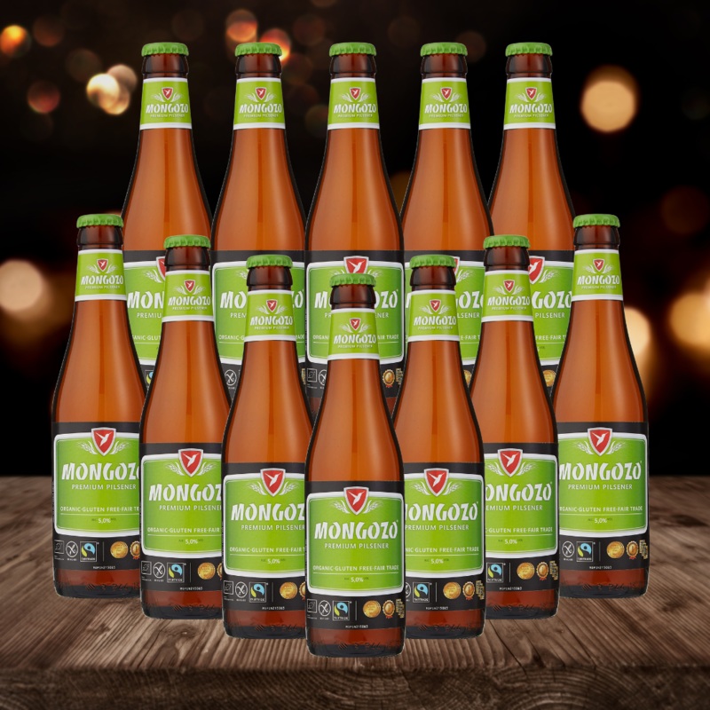 Mongozo Gluten Free Premium Pilsner 330ml Bottles – 5.0% ABV (12 Pack)