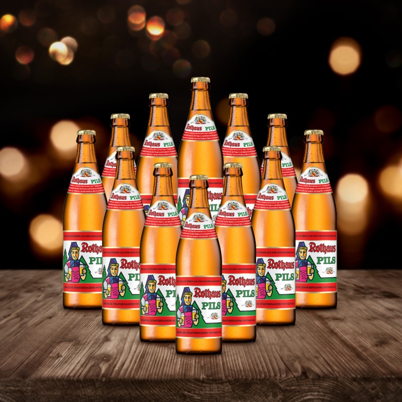 Rothaus German Pils 500ml Bottles – 5.1% ABV (12 Pack)