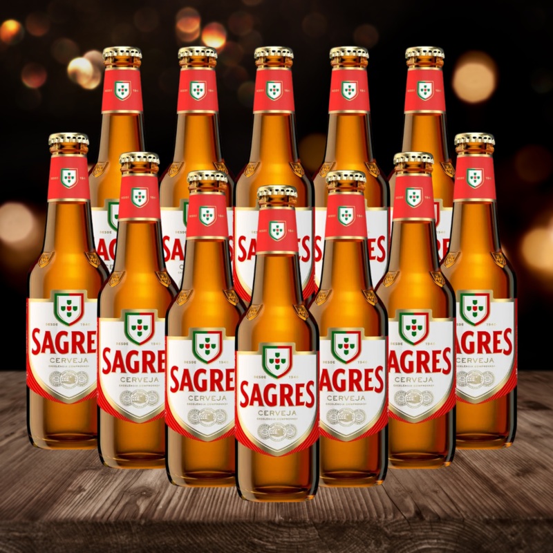 Sagres Cerveja Portuguese Lager 330ml Bottles – 5.1% ABV (12 Pack)