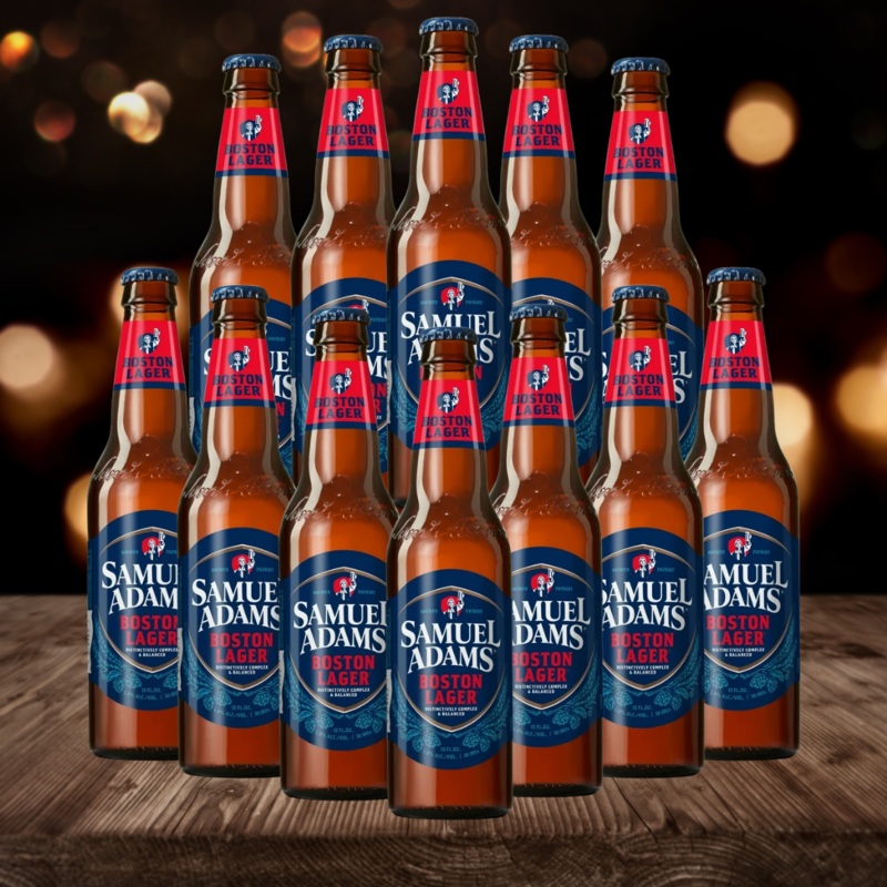 Samuel Adams American Boston Lager 355ml Bottles – 5.0% ABV (12 Pack)