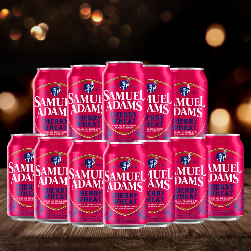 Samuel Adams American Cherry Wheat Beer 355ml Cans – 5.3% ABV (12 Pack)